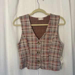 Altar'd State Cropped Plaid Vest